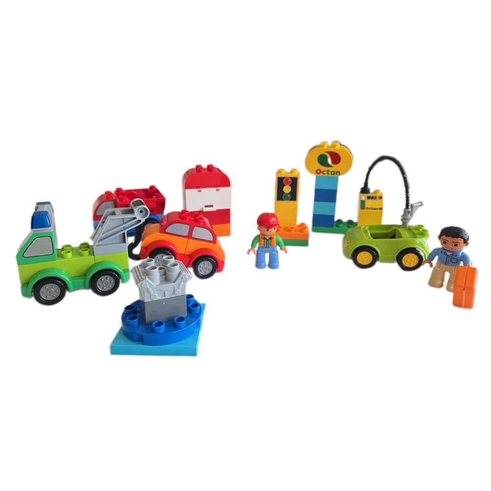 Lego Duplo Cars Trucks Gas Pump Station Mechanic Tow Bricks STEM